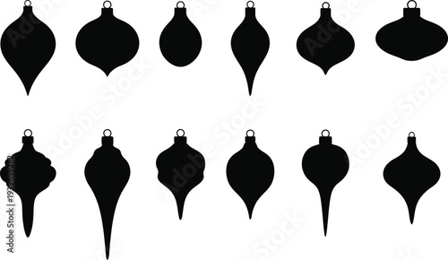 A collection of Christmas bauble silhouettes 