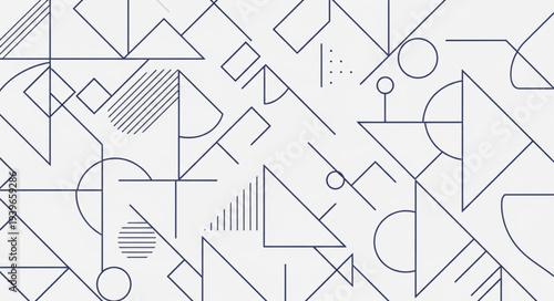 Abstract Geometric Pattern with Lines and Shapes.