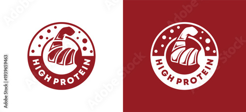 High Protein Muscle Arm Badge Logo Fitness Nutrition
