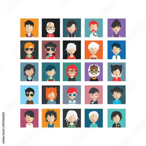 Avatar Collection: An array of diverse avatar icons, each a unique representation, captures the essence of individuality and online presence.