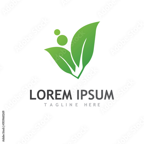 Logos of green Tree leaf ecology