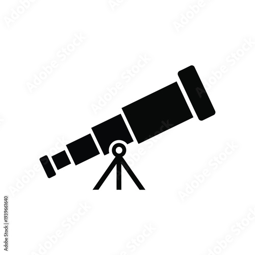 Telescope on tripod stand vector illustration, flat design astronomy tool