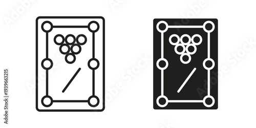 Pool table icon in black solid style. linear symbol.