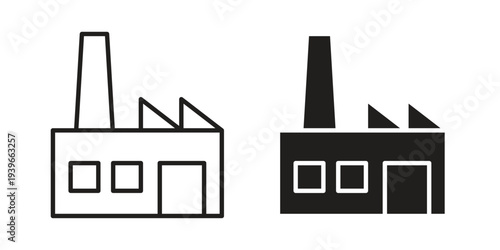 Power plant icon in black solid style. linear symbol.