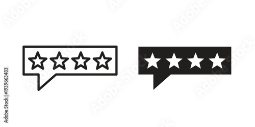 Rating icon in black solid style. linear symbol.