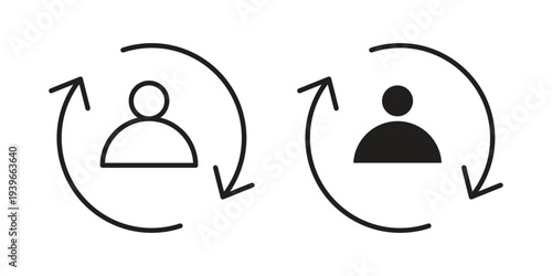 Remarketing icon in black solid style. linear symbol.