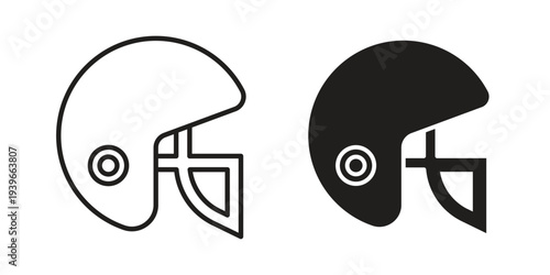 Rugby Helmet icon in black solid style. linear symbol.