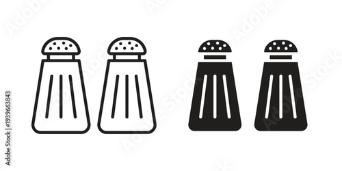 Salt and pepper icon in black solid style. linear symbol.