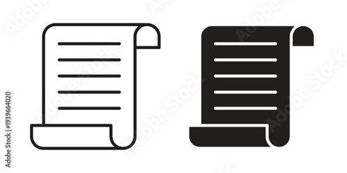 Scrolls icon in black solid style. linear symbol.