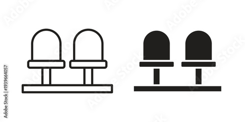 Seats icon in black solid style. linear symbol.