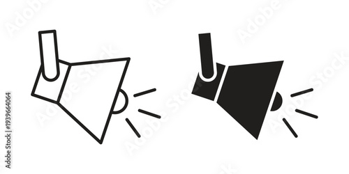 Searchlight icon in black solid style. linear symbol.