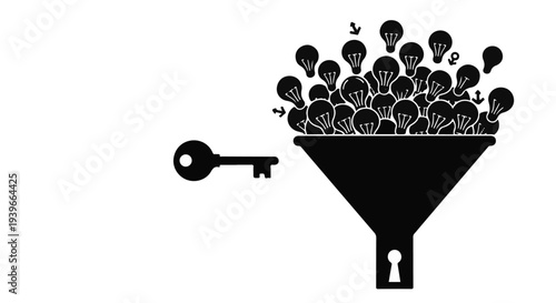 Key and funnel with people lead generation