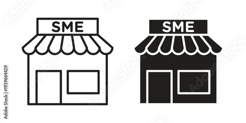 SME icon in black solid style. linear symbol.