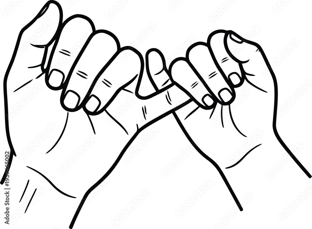 Obraz premium Pinky promise between two hands. friends making a promise with entwined fingers gesture
