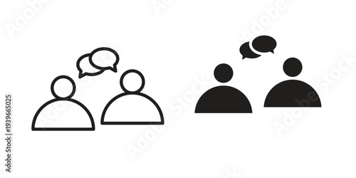 Talk icon in black solid style. linear symbol.