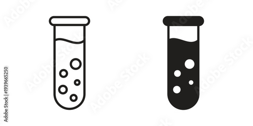 Test tube icon in black solid style. linear symbol.