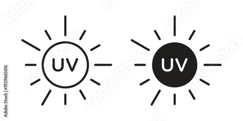 UV icon in black solid style. linear symbol.