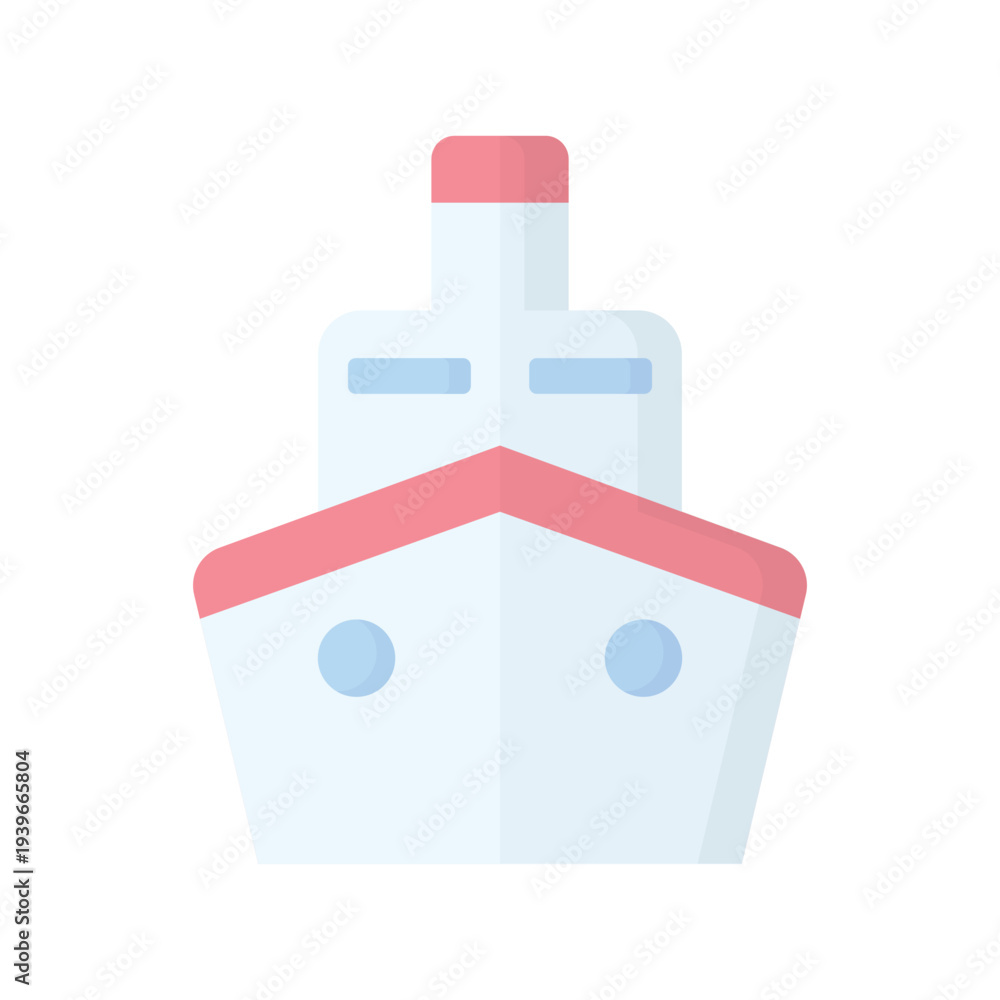Obraz premium Vector illustration of a ship and set of ships, featuring a cartoon yacht and cargo vessel on blue sea waves for nautical marine transport and travel design art