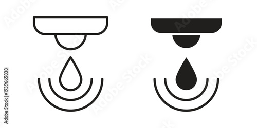 Water sensor icon in black solid style. linear symbol.