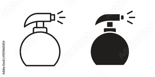 Water spray icon in black solid style. linear symbol.