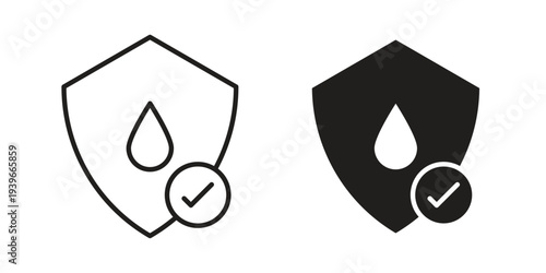 Waterproof icon in black solid style. linear symbol.