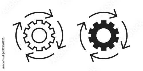 Workflow icon in black solid style. linear symbol.