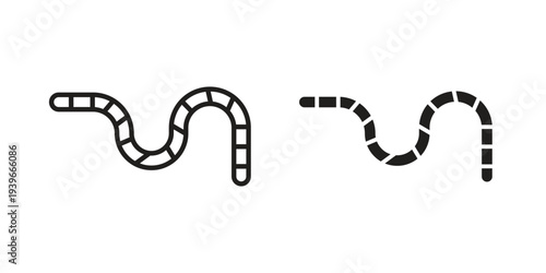 Worm icon in black solid style. linear symbol.