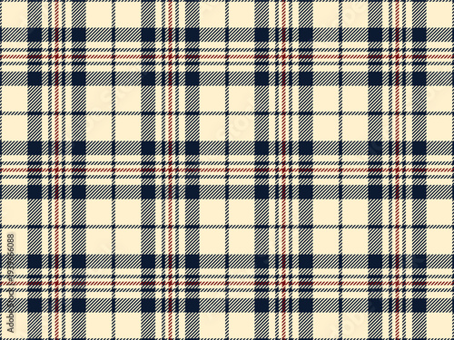 Seamless plaid pattern, navy blue beige chequered tartan plaid pattern background for textile clothing