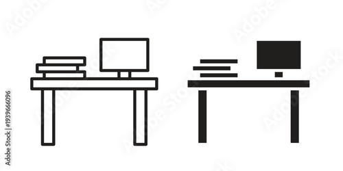Workspace icon in black solid style. linear symbol.