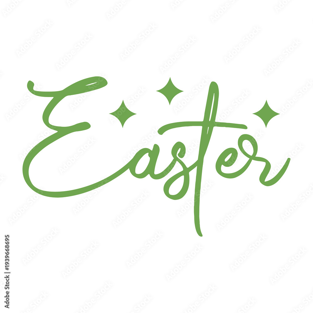 Fototapeta premium Easter typography clip art design on plain white transparent isolated background for card, shirt, hoodie, sweatshirt, apparel, tag, mug, icon, poster or badge