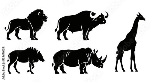 African Safari Animals Silhouettes Collection
