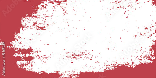 Red and white grunge background with distressed paint texture and weathered brush stroke effect