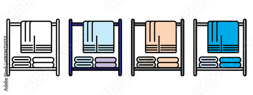 Modern minimalist elevator buttons panel design set with blue light illumination in stainless steel