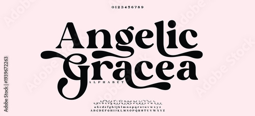 Angelic Gracea Unique decorative typography display font vector illustration