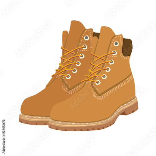 hiking boots isolated on white
