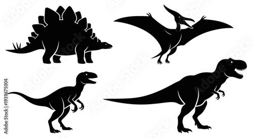Dinosaur Silhouettes Set: Prehistoric Creatures Collection