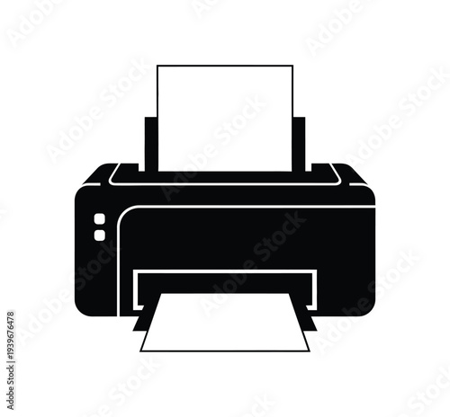 Vector of a printer with paper being printed