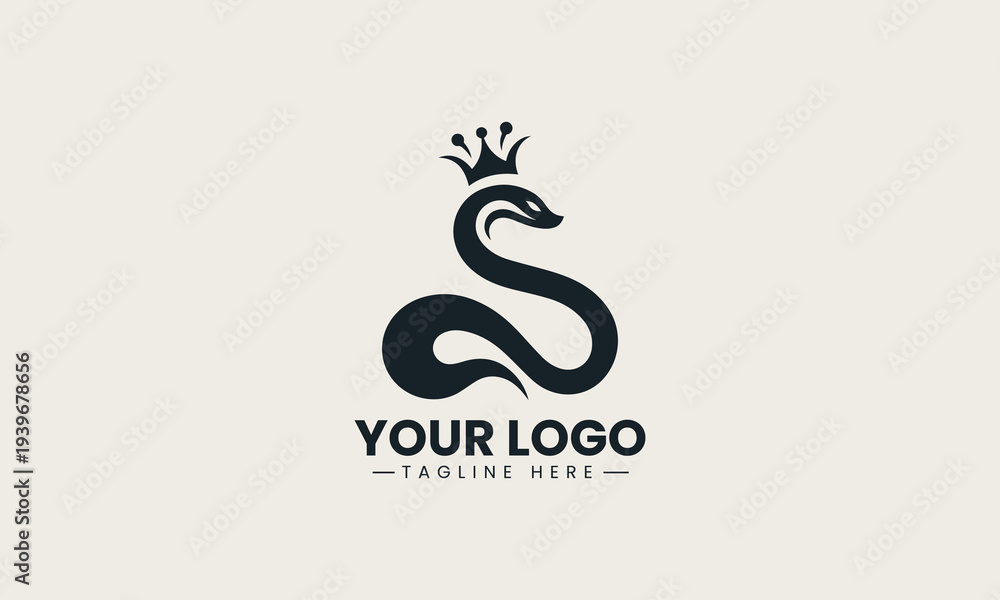 Obraz premium mythological woman face with flowing snake hair represents powerful classic brand identity concept in clean minimalist vector logo illustration isolated on white background