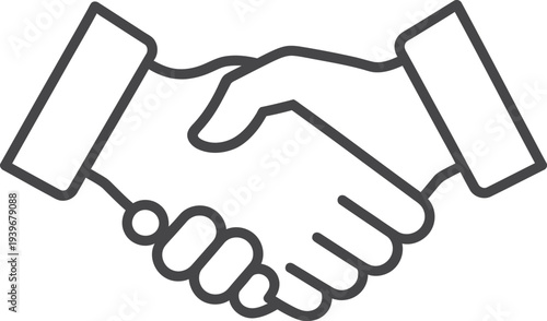Handshake icon vector, business agreement symbol