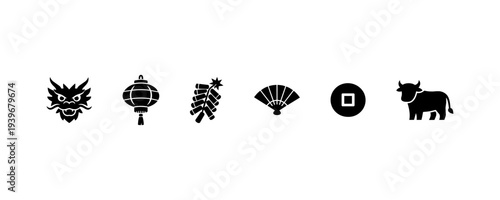 Chinese culture icons dragon lantern bamboo fan youtube ox