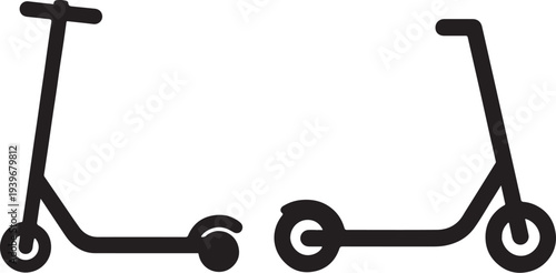 Modern Electric Scooter Icons Silhouette Set for Urban Mobility