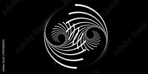 Dotted circular logo. circular concentric dots isolated on the white background. Halftone fabric design.Halftone circle dots texture. Vector design element for various purposes. modern vector