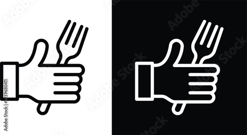 Good food icon pack in black and white colors