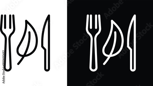 Healthy food icon pack in black and white colors