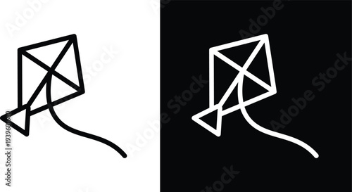 Makar sankranti icon pack in black and white colors
