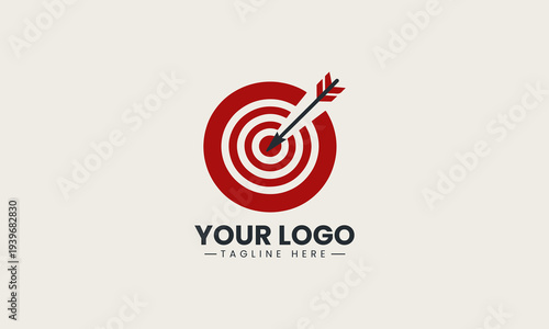 Target board symbol represents business goal achievement concept in clean modern vector illustration style on white background
