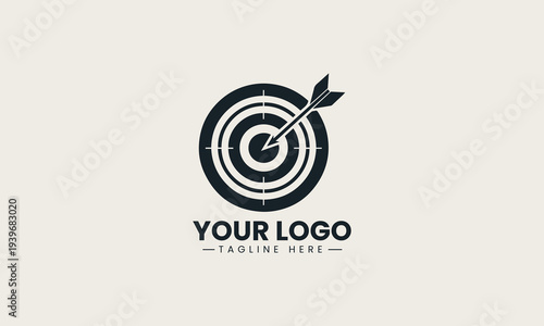 Target board symbol represents business goal achievement concept in clean modern vector illustration style on white background