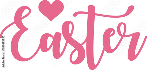 Easter typography clip art design on plain white transparent isolated background for card, shirt, hoodie, sweatshirt, apparel, tag, mug, icon, poster or badge