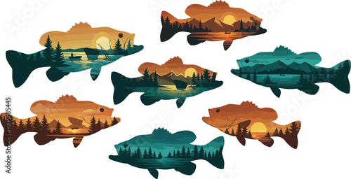 Whimsical illustration of fairies and deer in a serene forest glade with flowers and foliage