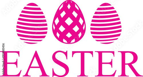 Easter typography clip art design on plain white transparent isolated background for card, shirt, hoodie, sweatshirt, apparel, tag, mug, icon, poster or badge